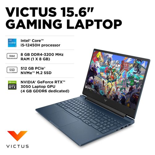 HP Victus Gaming 15.6" 144Hz FHD Core i5-12450H 8GB 512GB SSD GeForce RTX 3050 - Image 2